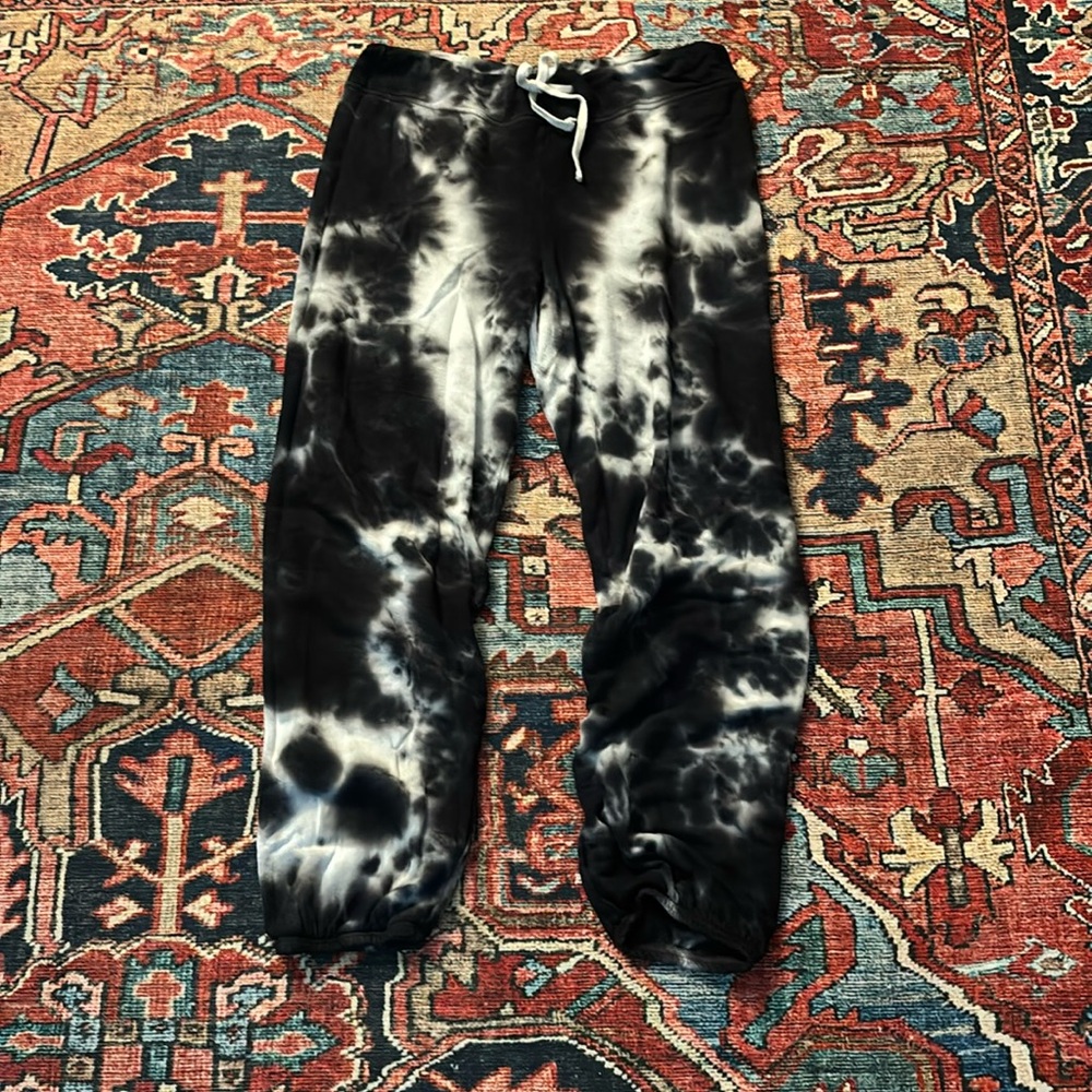 SUNDRY Women's Black Tie Dye Drawstring Jogger Pants Size L